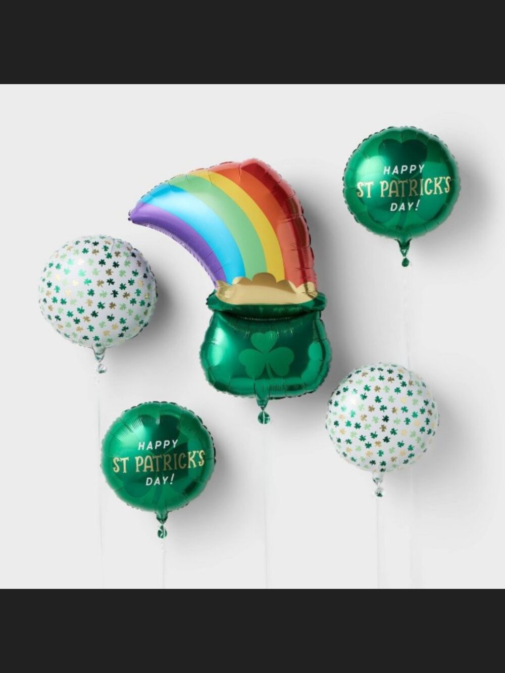 ☀️ 5ct St. Patrick's Day Balloon Bundle - Rainbow Pot of Gold - Spritz